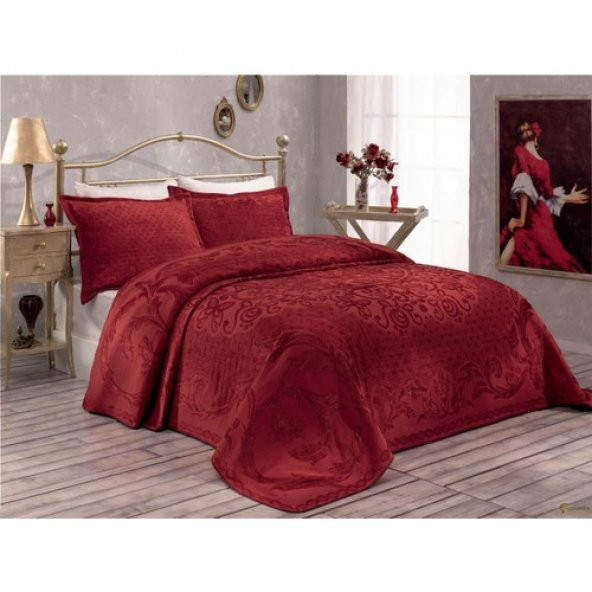 Casandra Ceremony 250 x 260 Çift Kişilik Yatak Örtüsü Inara Red