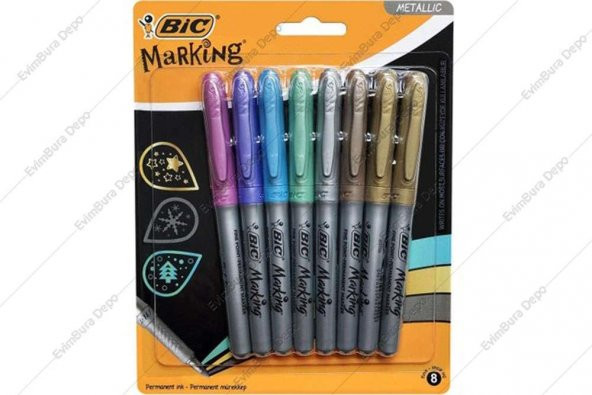 Bic Marking Fine Permanent Marker Metalik 8 Renk