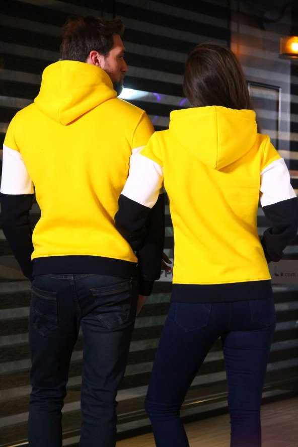 Sevgili Kombinleri Renkli Sweatshirt Kapşonlu My World - 2
