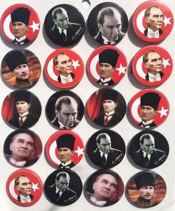 20 Adet Mustafa Kemal Atatürk Yaka Rozeti, Hediyelik Eşya - 2