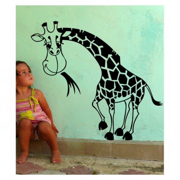 Baby Zürafa Kadife Duvar Sticker 161X145 Cm