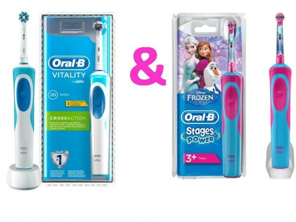 Oral-B Vitality Cross Action Şarj Edilebilir Diş Fırçası+Çocuk Frozen Özel Seri