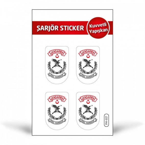 Jandarma Özel Harekat Logolu Şarjör Sticker-2, Şarjör Altı Yapıştırma