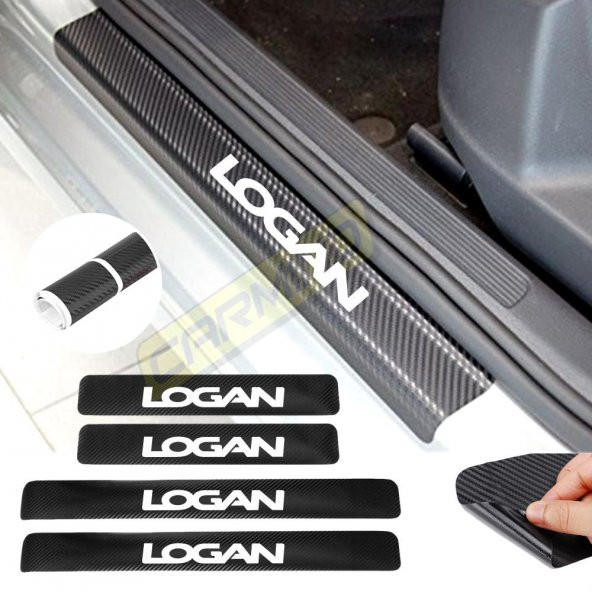 Dacia Logan Karbon Kapı Eşiği Sticker (4 Adet) New