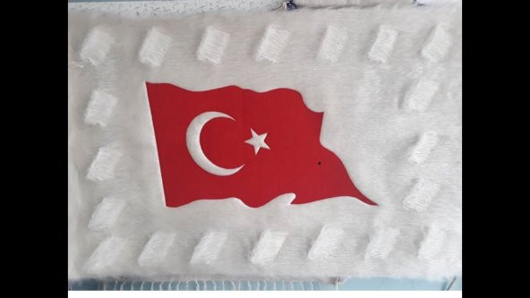 tiftik el işlemeli  Türkiye bayrağı