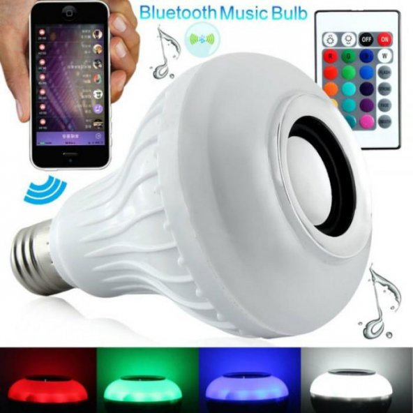 Bluetooth Hoparlör Akıllı LED Ampül Müzikli Lamba Ses Bombası