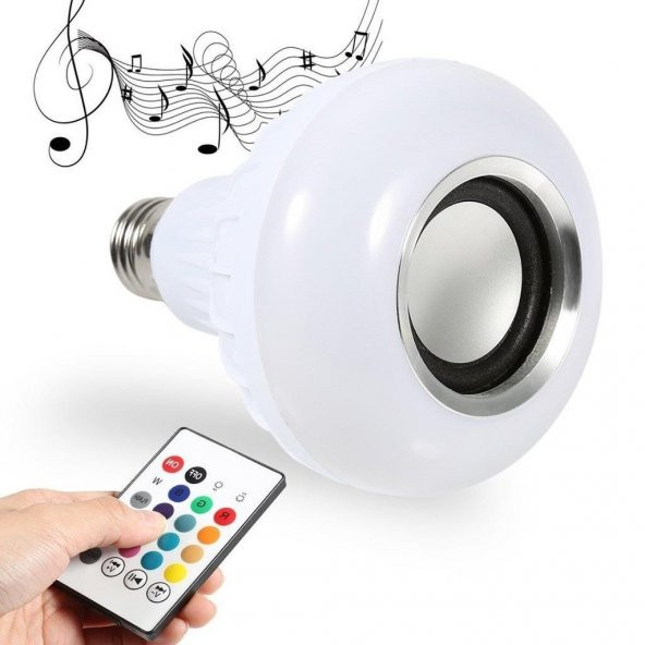 Bluetooth Hoparlör Akıllı LED Ampül Müzikli Lamba Ses Bombası - 3