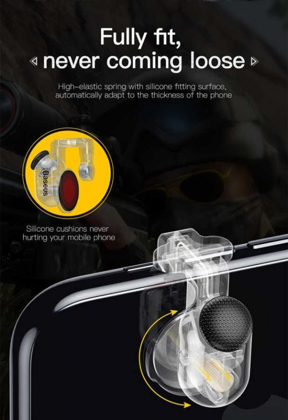 Baseus Oyuncu Tetik Tuş Aparatı Kolay Kulanım PubG Oyun Aparatı , - 3