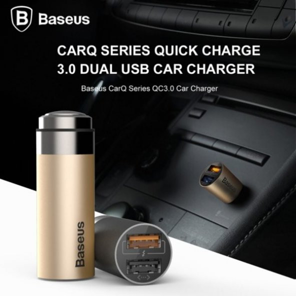 Baseus CarQ serisi Hızlı Şarj 3,0 çift USB Şarj Gök Gri - 3