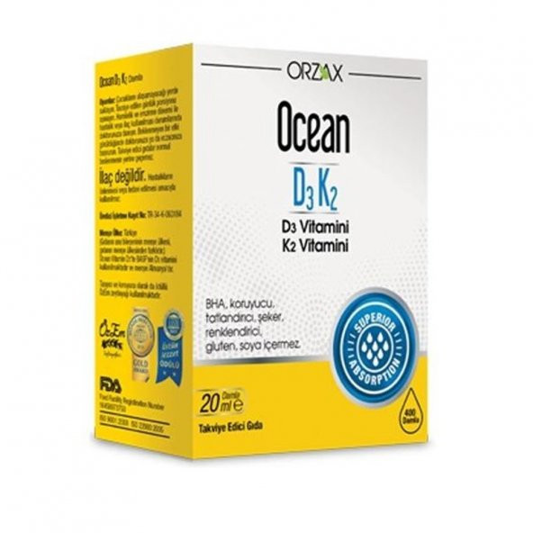 Ocean D3 K2 Damla 20 ml - Yeni Ürün SKT: 06/2022