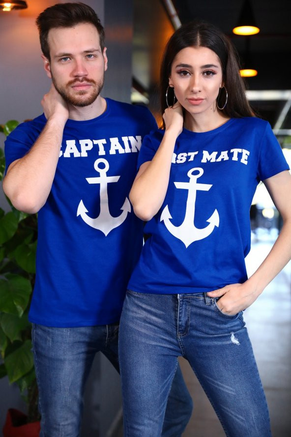 Sevgili Kombini Captain First Mate Mavi Tişört Kısa Kollu Tshirt
