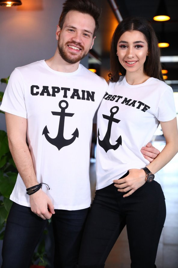 Sevgili Kombini Captain First Mate Beyaz Tişört Kısa Kollu Tshirt