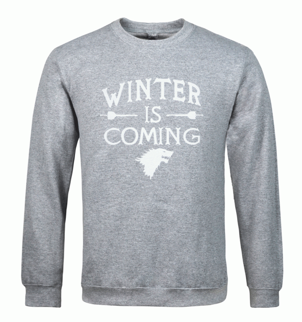 Winter is Coming Gri Sweatshirt - Stark WINTER IS COMING