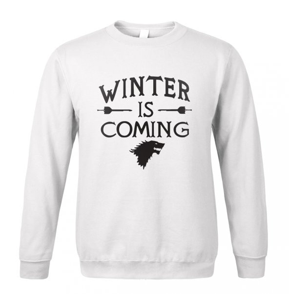 Winter is Coming Beyaz Sweatshirt - Stark WINTER IS COMING