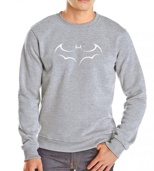 Gri Batman Yarasa Sweatshirt