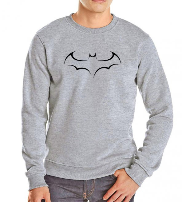 Gri Batman Yarasa Sweatshirt