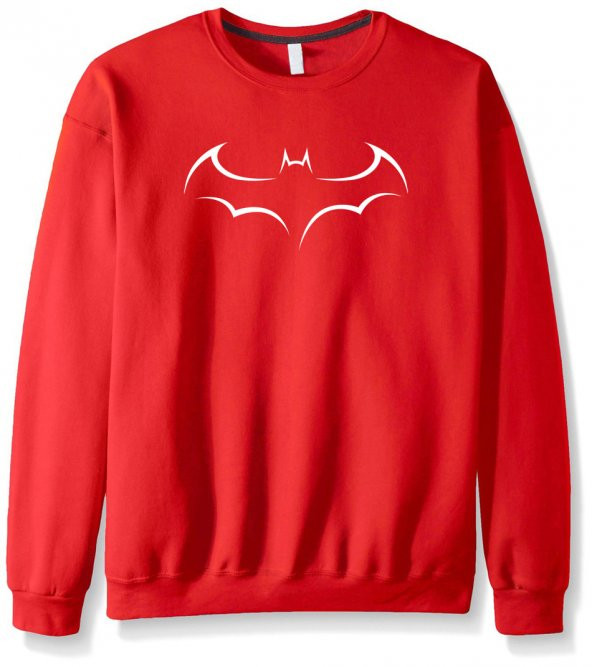 Kırmızı Batman Yarasa Sweatshirt