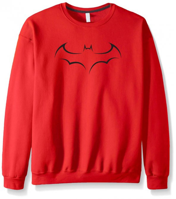 Kırmızı Batman Yarasa Sweatshirt