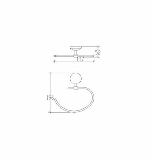 Tema Bora Banyo Yuvarlak Havluluk Paslanmaz Krom - 2
