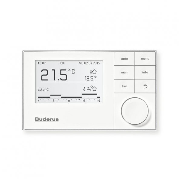 Buderus RC310 Modülasyonlu Programlanabilir Oda Kumandası - Beyaz - 1