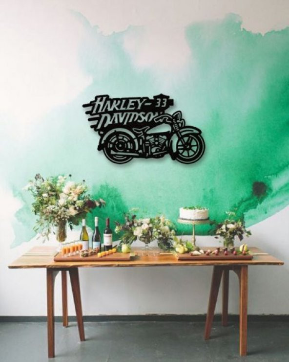 Dekoratif Ahşap Tablo - Harley Davidson