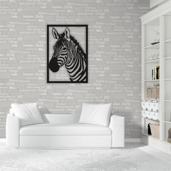 Dekoratif Ahşap Tablo - Zebra