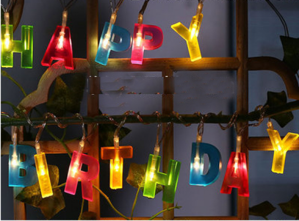 Doğum Günü İçin Happy Birthday İp Led Işık Pilli