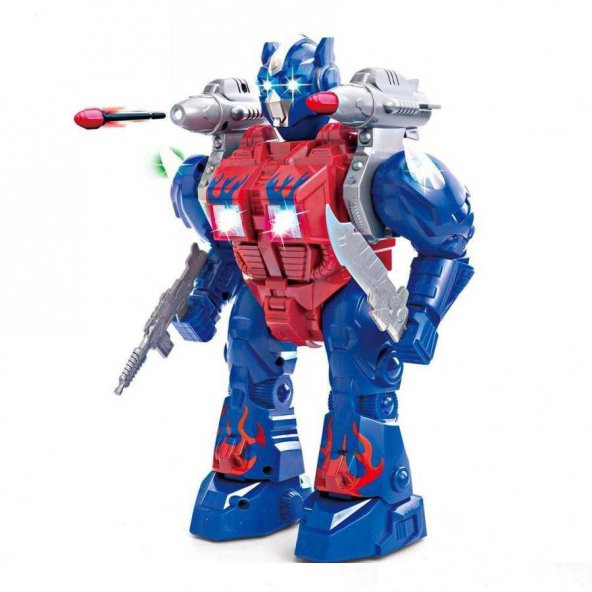 Ok Atan Sesli Işıklı Yürüyen Robot 25 Cm - 5