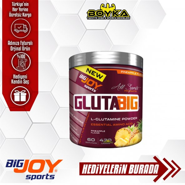 Bigjoy Glutabig 100 Glutamine Powder420gr (Skt:02/21)+2 Hedi̇ye