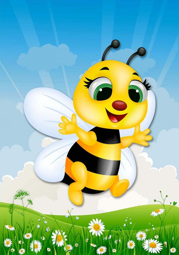 Bee 3D Pano Dekoratif Halı 902 100cmx140cm