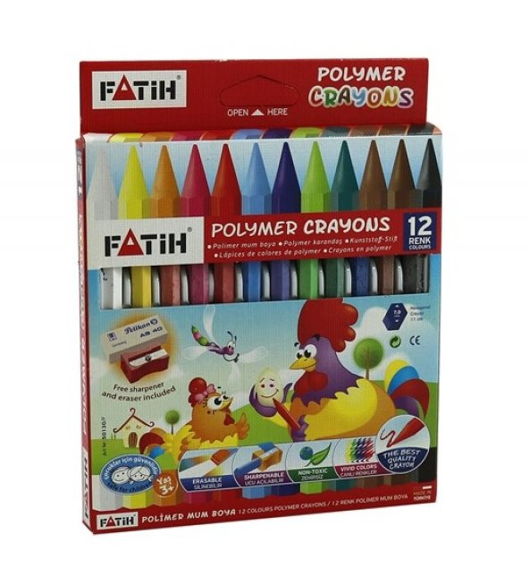 Fatih Polymer Crayons Mum Boya Tam Boy 12 Renk