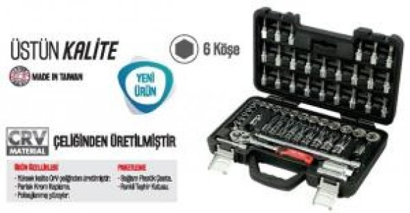 Bay-Tec Lokma Takımı En Ucuz Fiyat 3/8" 61 Parça Garantili