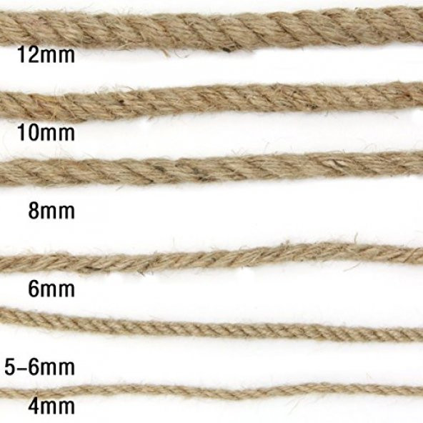 Jut Halat 10 MM 50 M Dekoratif Jüt Halat  Halat İp Jüt Kendir İpi Hasır İp Jüt İp Doğal Halat İp - 3