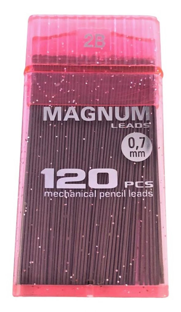 Magnum 0.7 Kalem Ucu 120li 60 mm. 2B Şeffaf Simli Pembe No:11