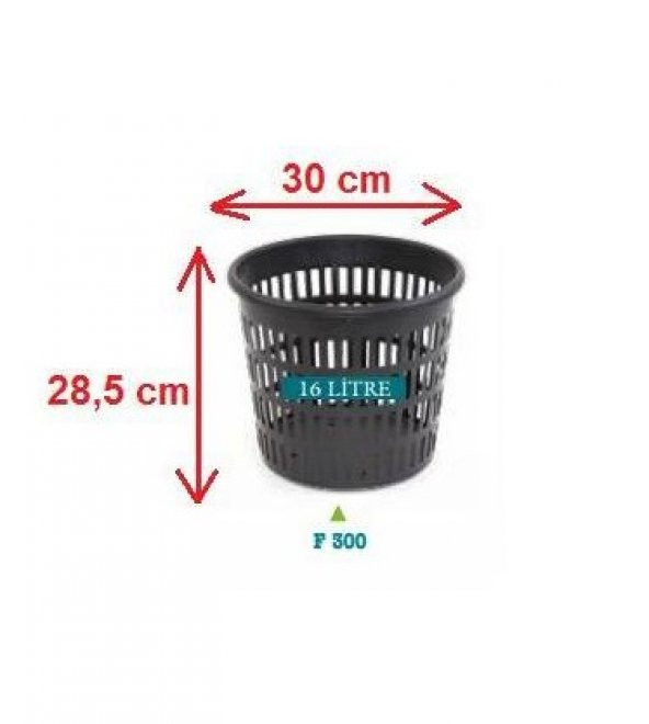 Delikli File Saksı 5 Adet 30x28,5 cm 16 Litre Fide Saksısı Üretim Saksı Siyah Saksı