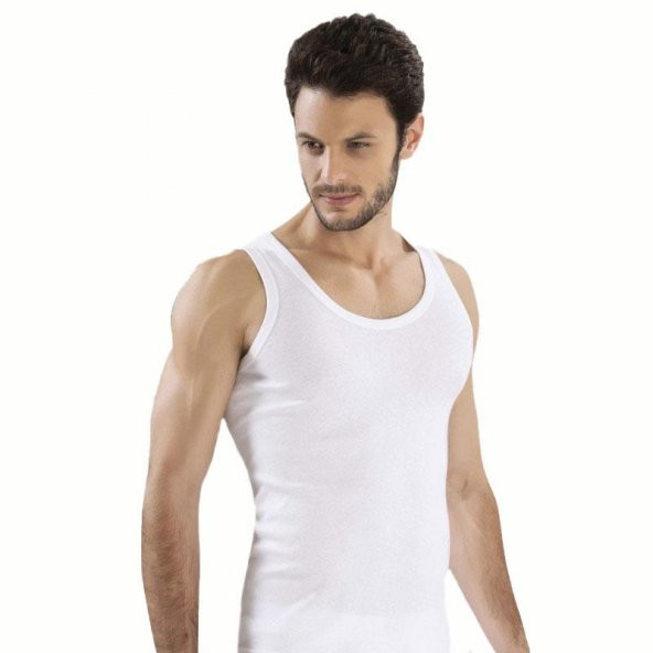 6 lı Paket Hmd Pamuklu Erkek Ribana Askılı Atlet Beyaz 500 ürün görseli