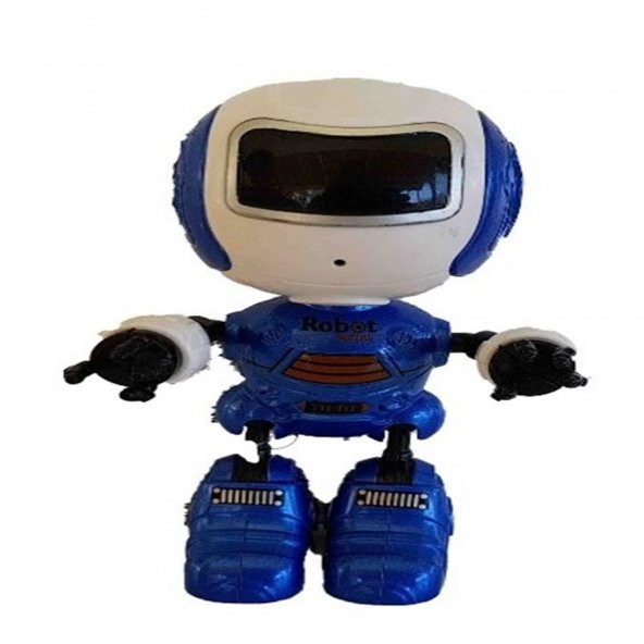 Metal Eklemli Robot Işıklı İnteraktif Model Konuşan Mavi