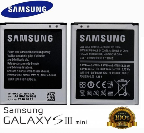 Samsung Galaxy S3 Mini Orjinal Batarya Pil i8190
