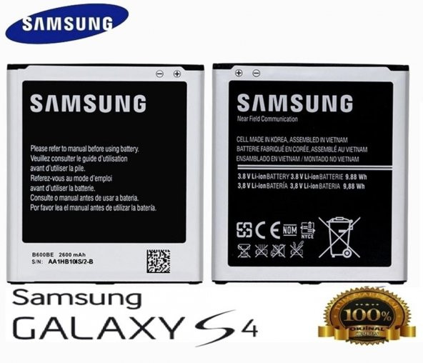 Samsung Galaxy S4 Orjinal Batarya pil Orjinal i9500