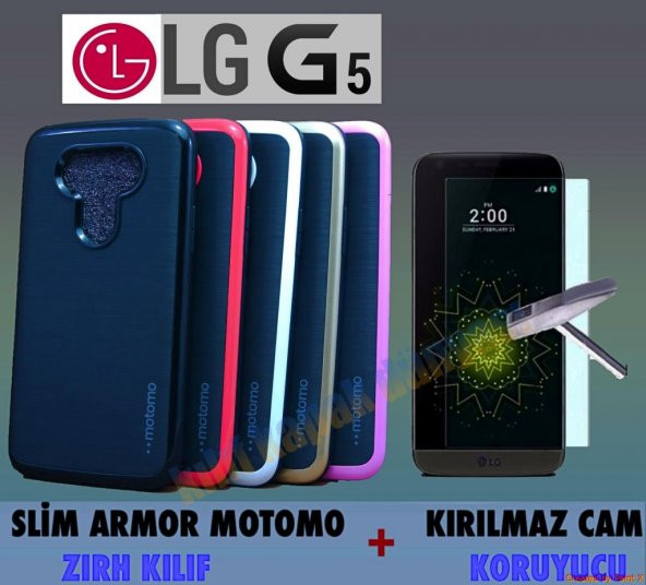 LG G5 Kılıf Motomo Lüx Infıny Zırh + Cam