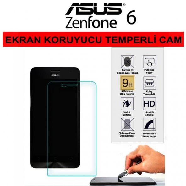 Asus Zenfone 6 Ekran Koruyucu Cam Temperli Cam
