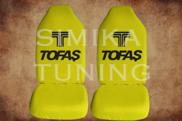 TOFAŞ Sarı Penye Kılıf Ön Arka Koltuk 2 Adet Emoji Yastık