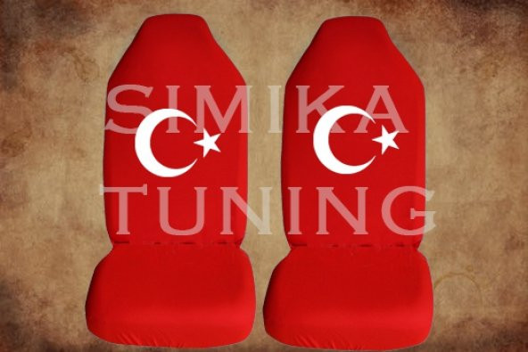 AY YILDIZ Kırmızı Penye Kılıf Ön Arka Koltuk 2 Adet Emoji Yastık - 1
