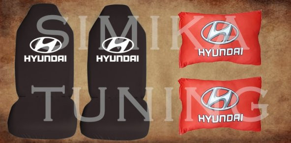 HYUNDAI Siyah Renk Penye Ön Koltuk Kılıf + Boyun Yastığı
