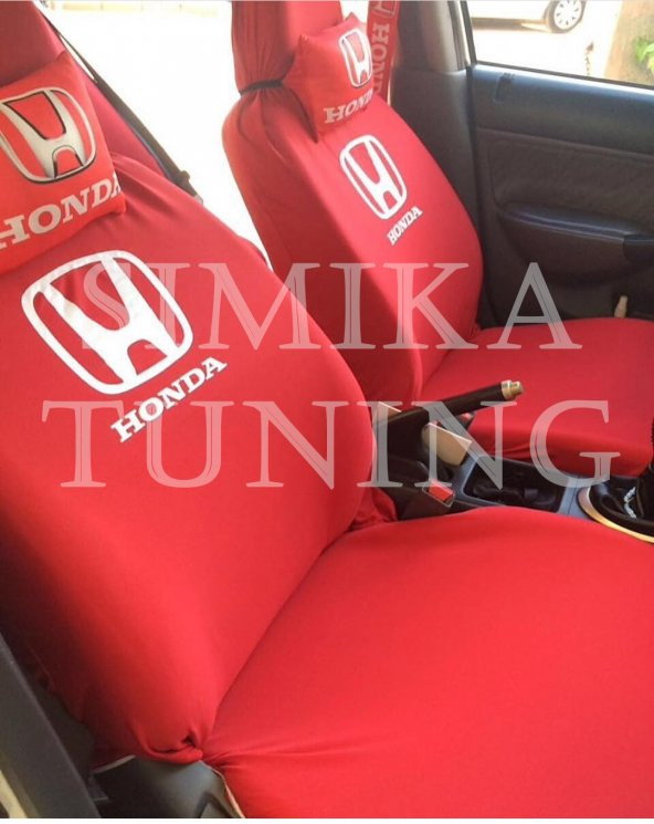 Honda Kırmızı Ön Koltuk Penye Kılıf Boyun Yastığı