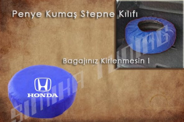 Honda Sax Mavi Renk Penye Kumaş Stepne Kılıfı 3 Sticker HEDİYE