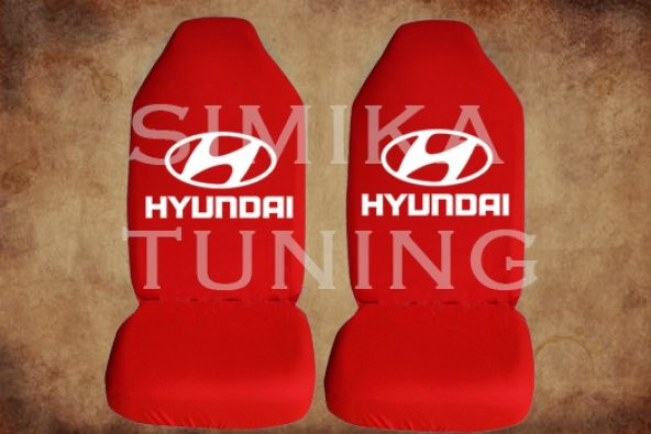 Hyundai Kırmızı Renk Ön Koltuk Penye Kılıf 1 Sticker HEDİYE
