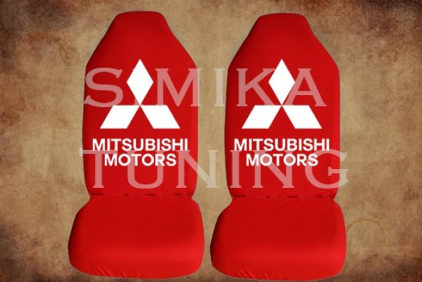 Mitsubishi Kırmızı Renk Ön Koltuk Penye Kılıf 1 Sticker HEDİYE