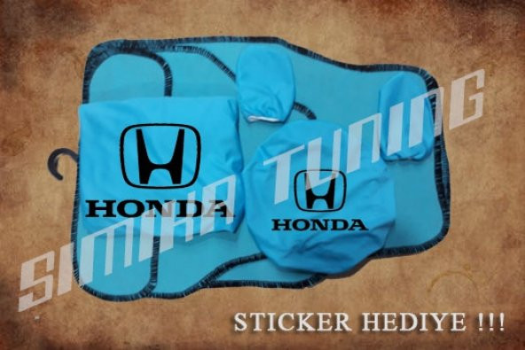 Honda Turkuaz Ön Arka Koltuk Direksiyon Seti Paspas Sticker