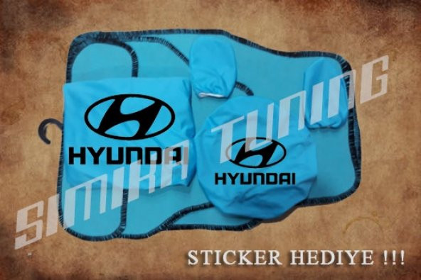 Hyundai Turkuaz Ön Arka Koltuk Direksiyon Seti Paspas Sticker